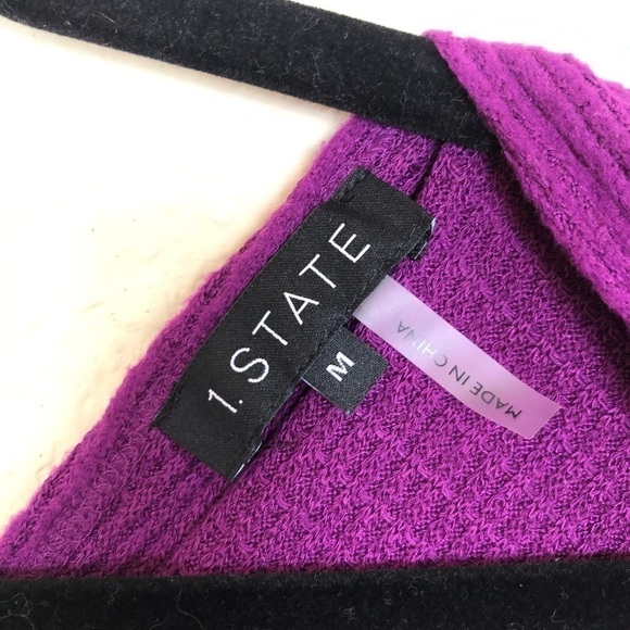 New 1.State Knot Back Waffle Knit Top in Crushed Berry - Picture 6 of 11
